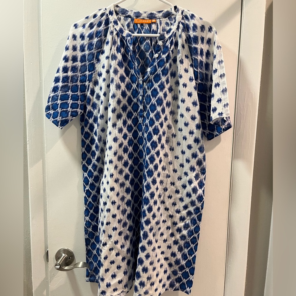 Oliphant Pocket Dress Shimmery Blue Size M